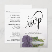 Elegant Long-Stemmed Dusty Purple Rose Wedding