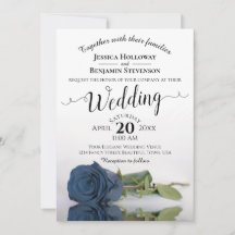 Elegant Long Stemmed Dusty Steel Blue Rose Wedding