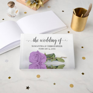 Elegant Long Stemmed Lilac Lila Rose Hochzeit Gästebuch