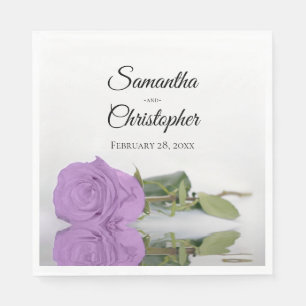 Elegant Long Stemmed Lilac Lila Rose Hochzeit Serviette