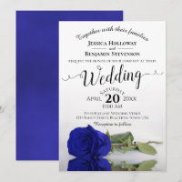 Elegant Long stemmed Royal Blue Rose Wedding