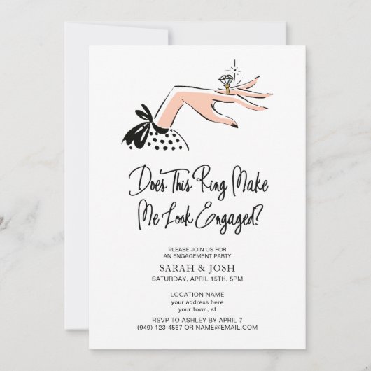 Elegant Look Verlobt Calligraphy Script Verlobung Einladung (Vorderseite)