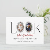 Elegant "Look Who's Graduated!" Photo Graduation  (Stehend Vorderseite)