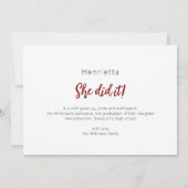 Elegant "Look Who's Graduated!" Photo Graduation  (Rückseite)