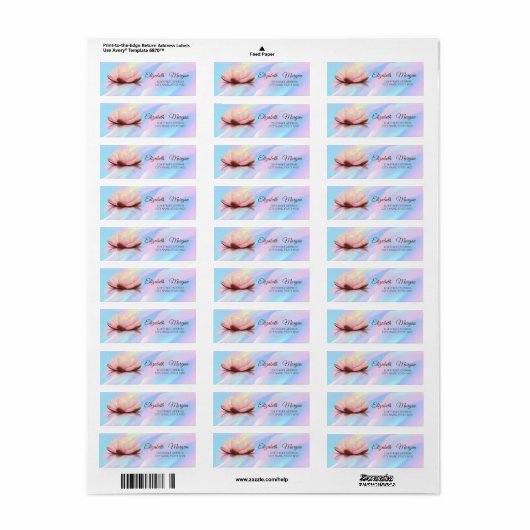 Elegant Lotus Abstrakt Holographic Address Label (Vorne)