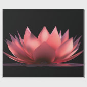 Elegant Lotus Black Geschenkpapier (Flach)