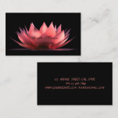 Elegant Lotus Black Yoga Instructor Visitenkarte (Vorne/Hinten)