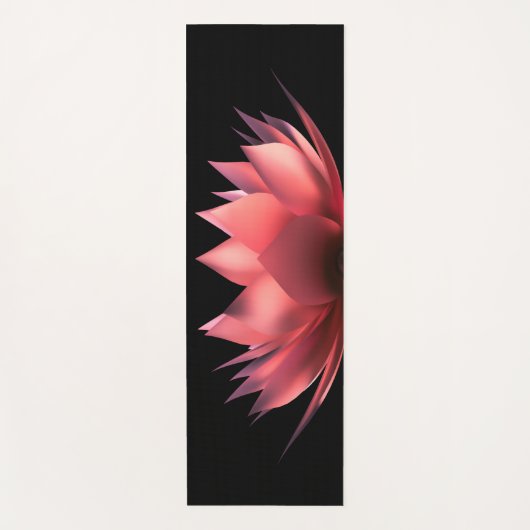 Elegant Lotus Black Yogamatte (Vorderseite)