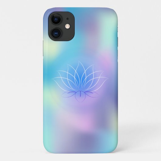 Elegant Lotus Blue Holographic Case-Mate iPhone Hülle (Rückseite)