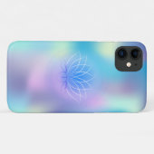 Elegant Lotus Blue Holographic Case-Mate iPhone Hülle (Rückseite (Horizontal))