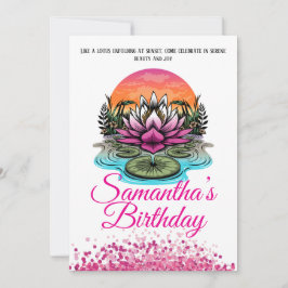 Elegant Lotus Blume Einladung zum Geburtstag