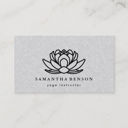 Elegant Lotus Blume Mandala Logo Yoga Instructor Visitenkarte (Vorderseite)