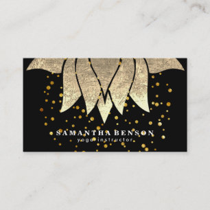 Elegant Lotus Blume Mandala Logo Yoga Instructor Visitenkarte
