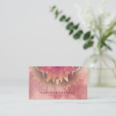 Elegant Lotus Blume Mandala Logo Yoga Instructor Visitenkarte (Stehend Vorderseite)