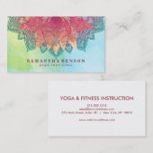 Elegant Lotus Blume Mandala Logo Yoga Instructor Visitenkarte (Vorne/Hinten)