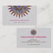 Elegant Lotus Blume Mandala Logo Yoga Instructor Visitenkarte (Vorne/Hinten)