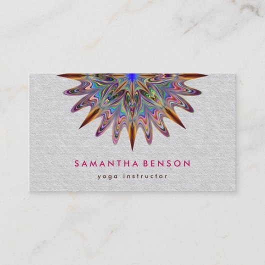 Elegant Lotus Blume Mandala Logo Yoga Instructor Visitenkarte (Vorderseite)