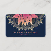 Elegant Lotus Blume Mandala Logo Yoga Instructor Visitenkarte (Vorderseite)