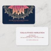 Elegant Lotus Blume Mandala Logo Yoga Instructor Visitenkarte (Vorne/Hinten)