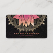 Elegant Lotus Blume Mandala Logo Yoga Instructor Visitenkarte (Vorderseite)