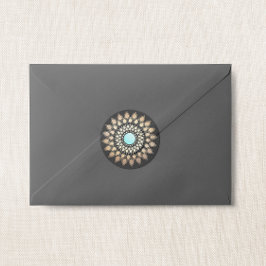 Elegant Lotus Blume Mandala Runder Aufkleber