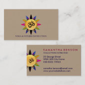 Elegant Lotus Blume "OM" Logo Yoga Visitenkarte (Vorne/Hinten)