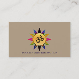Elegant Lotus Blume "OM" Logo Yoga Visitenkarte