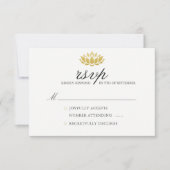 Elegant Lotus Blume Wedding RSVP Card (Vorderseite)