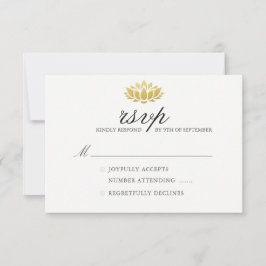 Elegant Lotus Blume Wedding RSVP Card