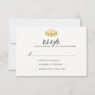 Elegant Lotus Blume Wedding RSVP Card