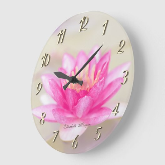 Elegant Lotus, Bokeh Yoga Große Wanduhr (Winkel)