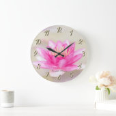 Elegant Lotus, Bokeh Yoga Große Wanduhr (Zuhause)