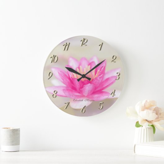 Elegant Lotus, Bokeh Yoga Große Wanduhr (Zuhause)