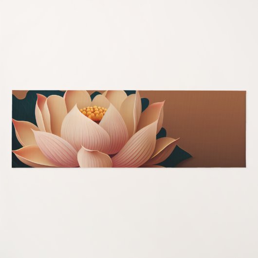 Elegant Lotus Brown Yogamatte (Vorderseite (Horizontal))