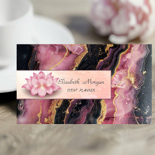 Elegant Lotus Burgundy Marble Visitenkarte