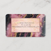 Elegant Lotus Burgundy Marble Visitenkarte (Rückseite)