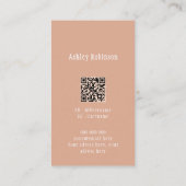 Elegant lotus flower boho terracotta QR code Visitenkarte (Rückseite)