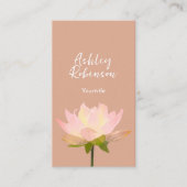 Elegant lotus flower boho terracotta QR code Visitenkarte (Vorderseite)