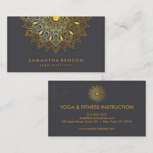 Elegant Lotus Flower Logo Yoga Business Card Visitenkarte (Vorne/Hinten)