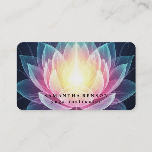 Elegant Lotus Flower Logo Yoga Visitenkarte (Vorderseite)