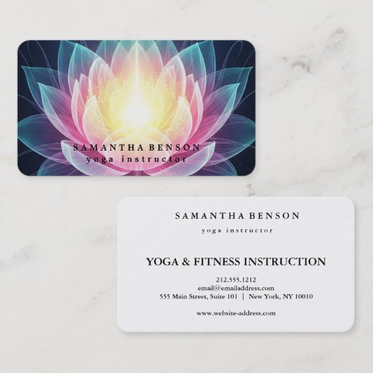 Elegant Lotus Flower Logo Yoga Visitenkarte (Vorne/Hinten)