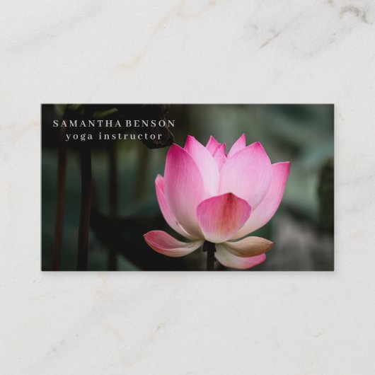 Elegant Lotus Flower Logo Yoga Visitenkarte (Vorderseite)