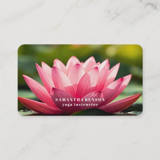 Elegant Lotus Flower Logo Yoga Visitenkarte (Vorderseite)