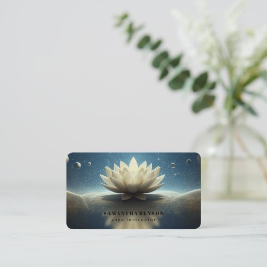 Elegant Lotus Flower Logo Yoga Visitenkarte (Stehend Vorderseite)
