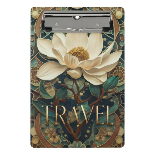 Elegant Lotus Flower  Mini Klemmbrett (Vorderseite)