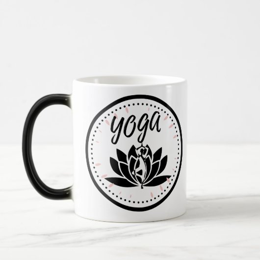 Elegant Lotus Flower Yoga Pose Coffee Mug Verwandlungstasse (Links)