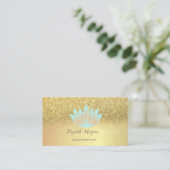 Elegant Lotus Glitzer Confetti Yoga Instructor Visitenkarte (Stehend Vorderseite)