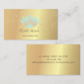 Elegant Lotus Gold Confetti Yoga Instructor Visitenkarte (Vorne/Hinten)