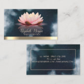 Elegant Lotus Gold Stripe Navy Blue Yoga Visitenkarte (Vorne/Hinten)