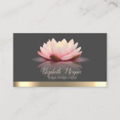Elegant Lotus Gold Stripe Yoga Instructor Visitenkarte (Vorderseite)
